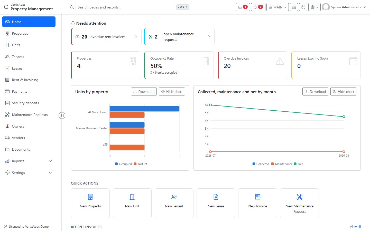 Screenshot of Property Management